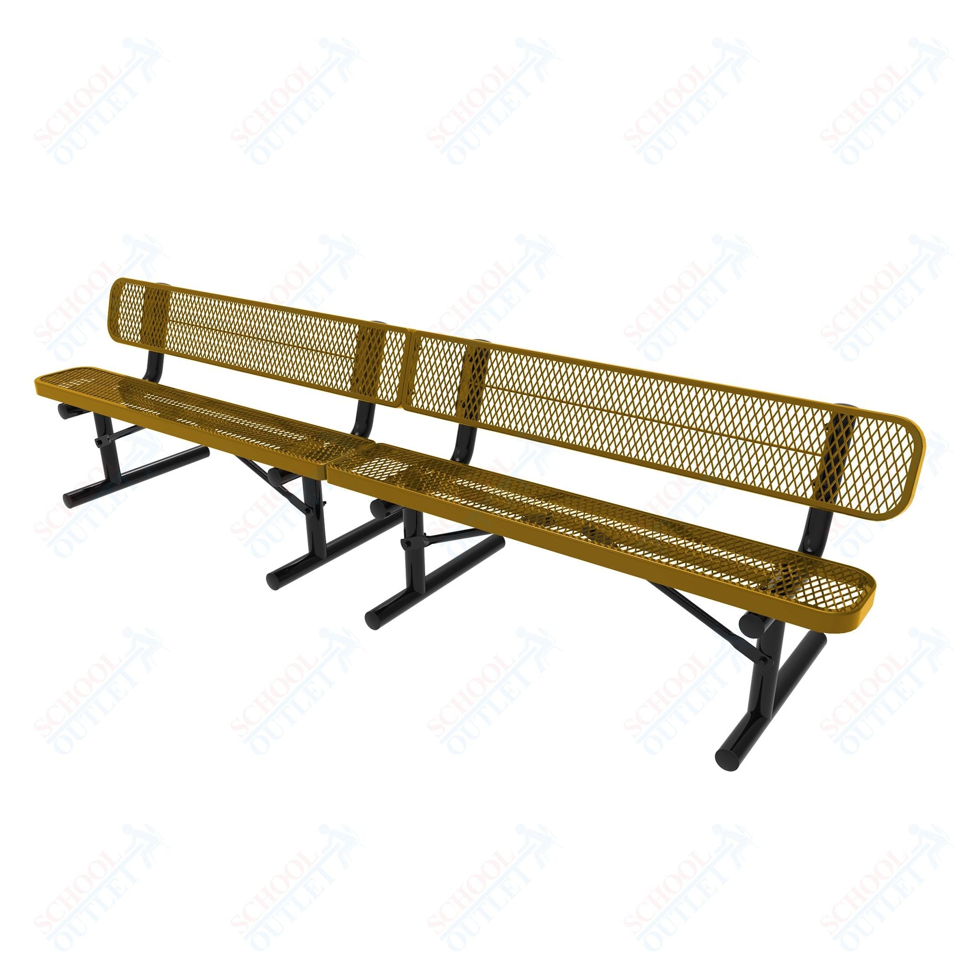 MyTcoat - Standard Portable Outdoor Bench with Back 15' L (MYT - BRT15 - 18) - SchoolOutlet