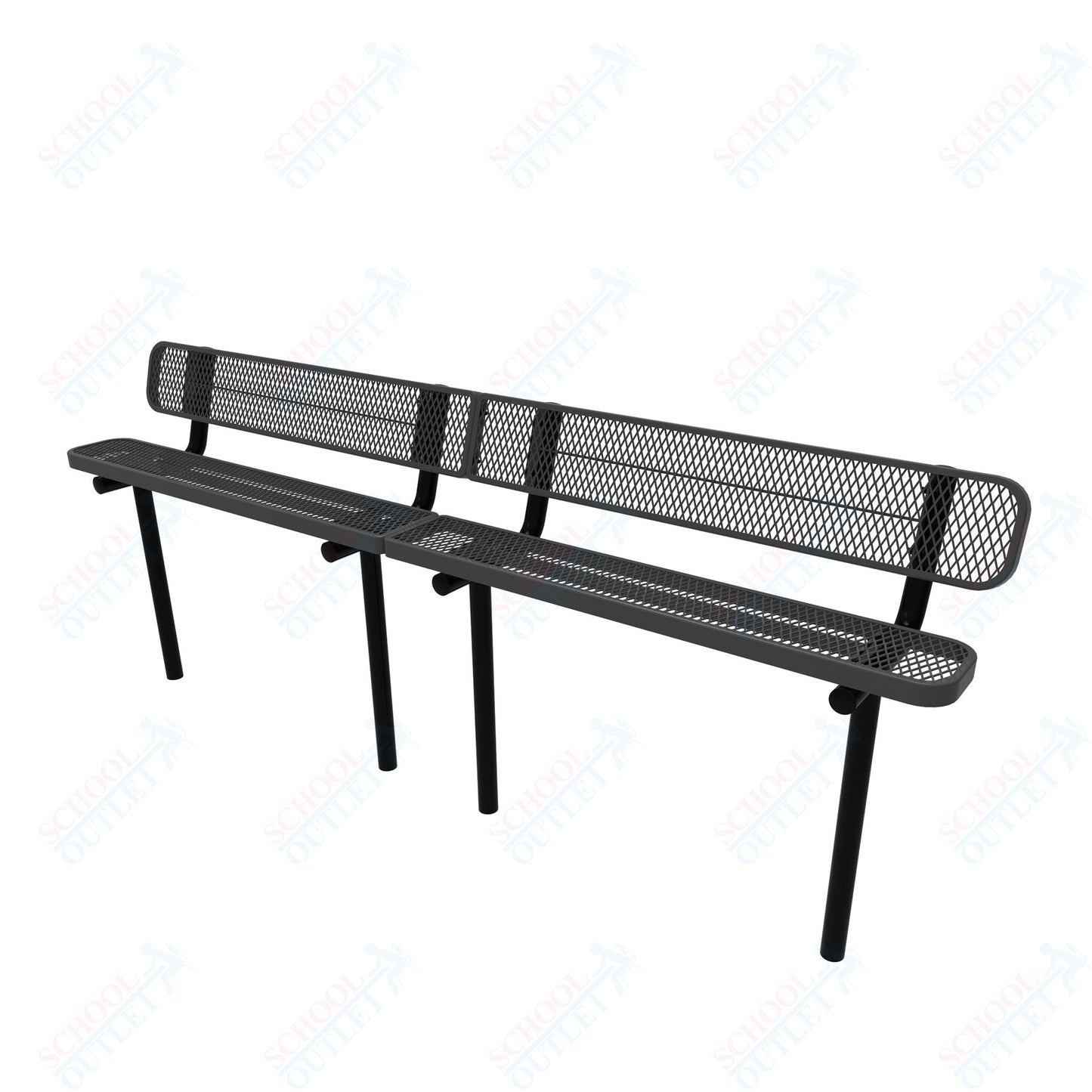 MyTcoat - Standard Outdoor Bench with Back - Inground Mount 15' L (MYT - BRT15 - 19) - SchoolOutlet