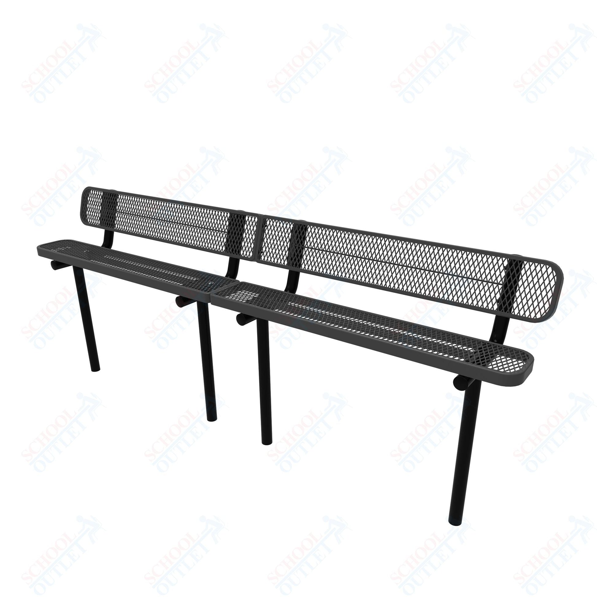 MyTcoat - Standard Outdoor Bench with Back - Inground Mount 15' L (MYT - BRT15 - 19) - SchoolOutlet