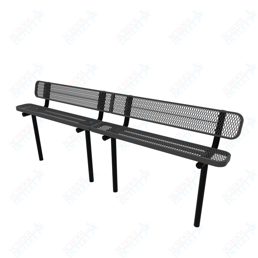 MyTcoat - Standard Outdoor Bench with Back - Inground Mount 15' L (MYT - BRT15 - 19) - SchoolOutlet