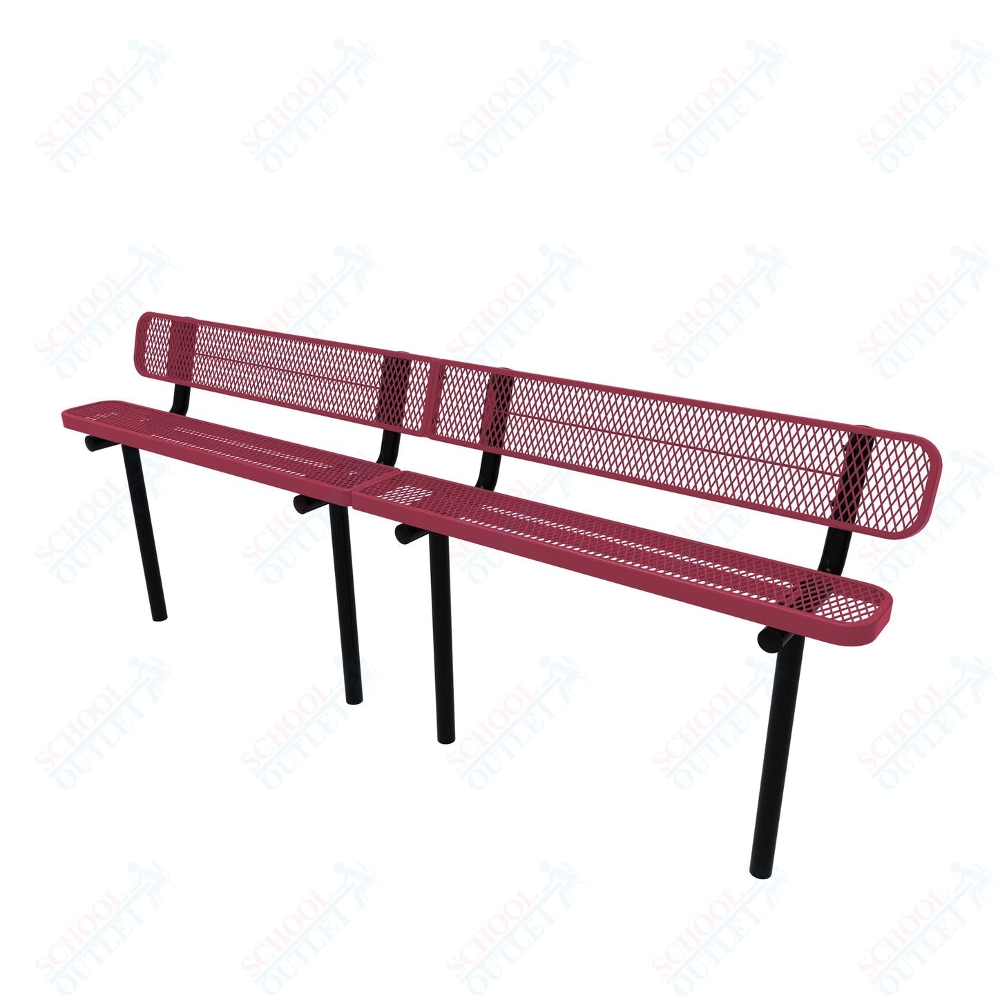 MyTcoat - Standard Outdoor Bench with Back - Inground Mount 15' L (MYT - BRT15 - 19) - SchoolOutlet