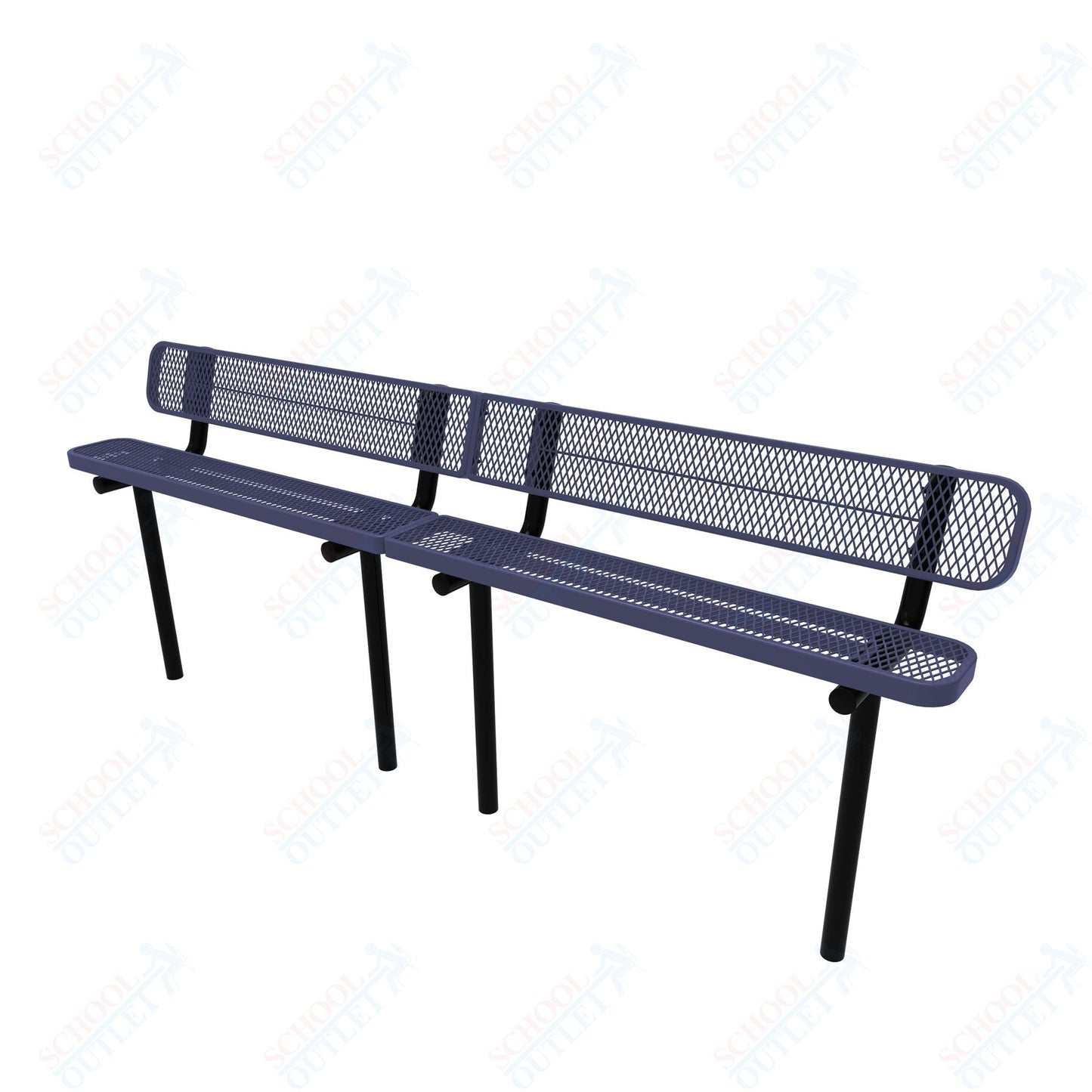 MyTcoat - Standard Outdoor Bench with Back - Inground Mount 15' L (MYT - BRT15 - 19) - SchoolOutlet
