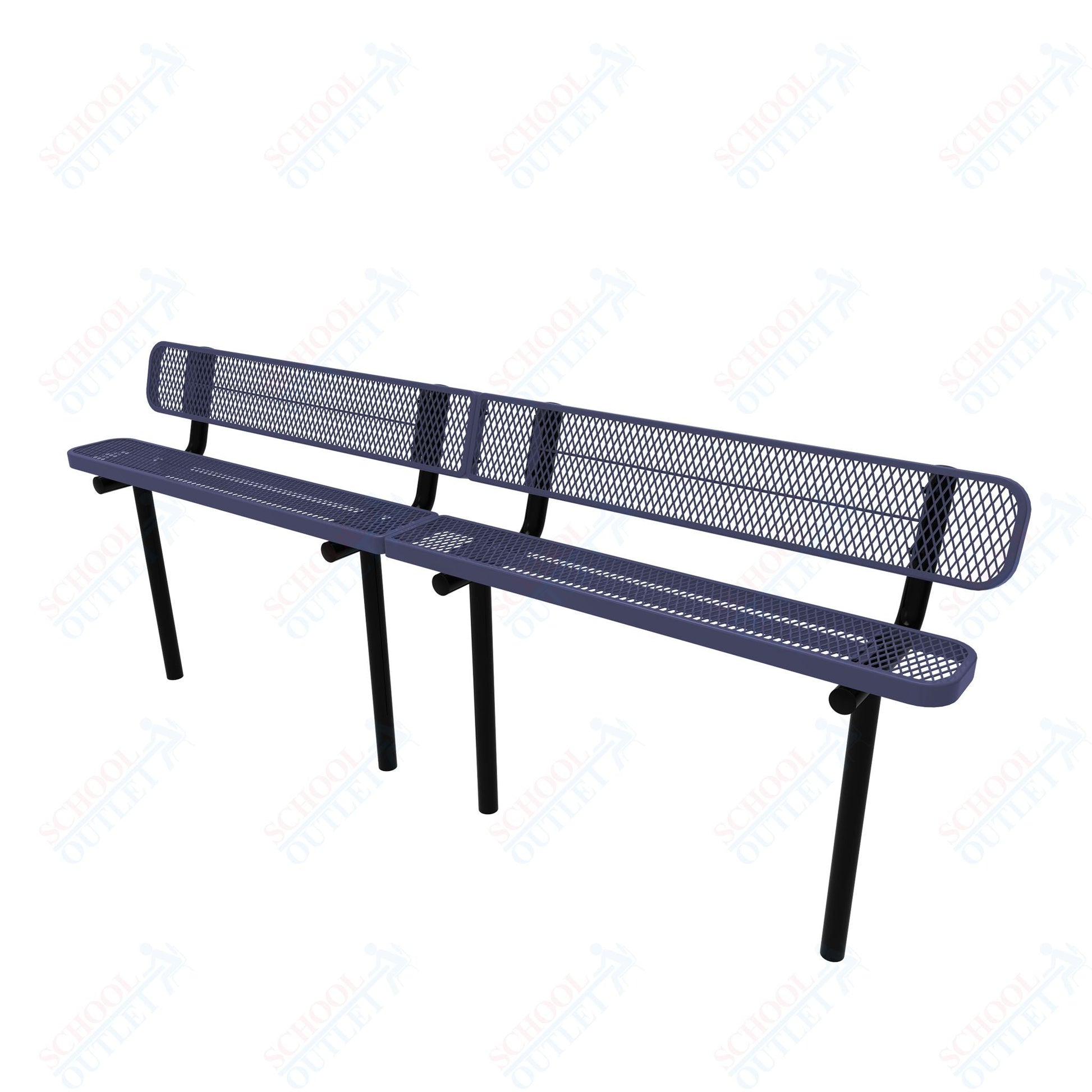 MyTcoat - Standard Outdoor Bench with Back - Inground Mount 15' L (MYT - BRT15 - 19) - SchoolOutlet