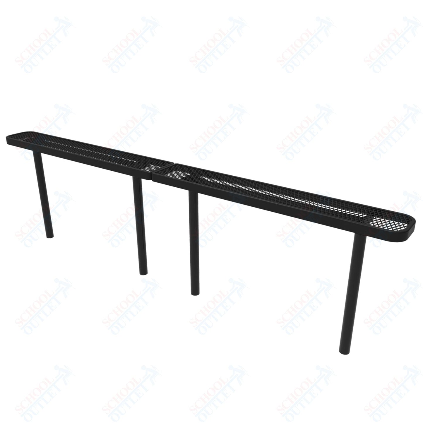 MyTcoat - Standard Outdoor Bench with Back - Inground Mount 15' L (MYT - BRT15 - 22) - SchoolOutlet