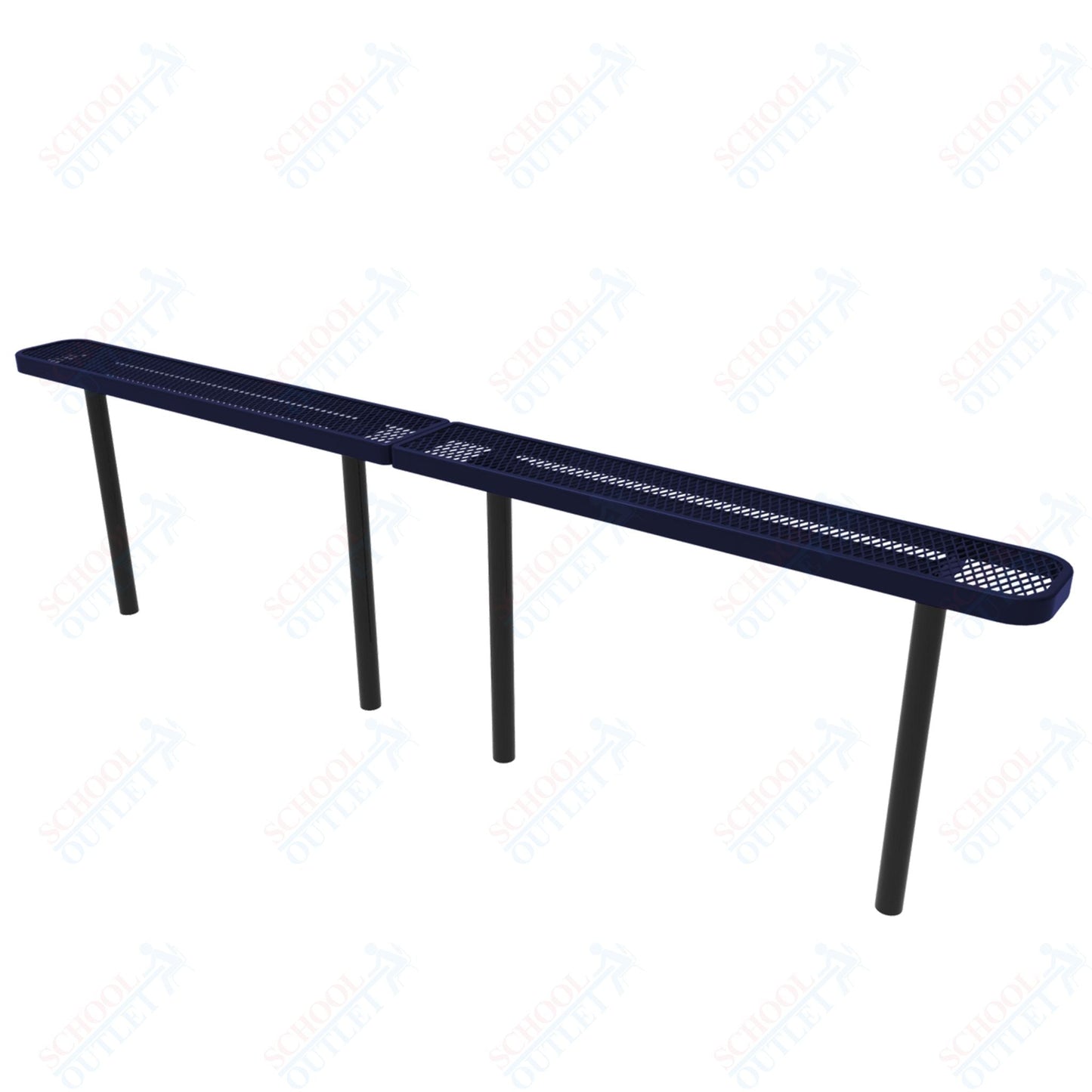 MyTcoat - Standard Outdoor Bench with Back - Inground Mount 15' L (MYT - BRT15 - 22) - SchoolOutlet