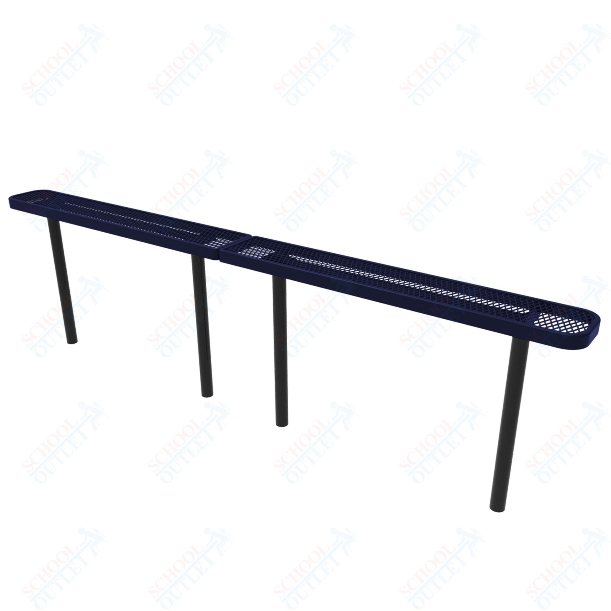 MyTcoat - Standard Outdoor Bench with Back - Inground Mount 15' L (MYT - BRT15 - 22) - SchoolOutlet