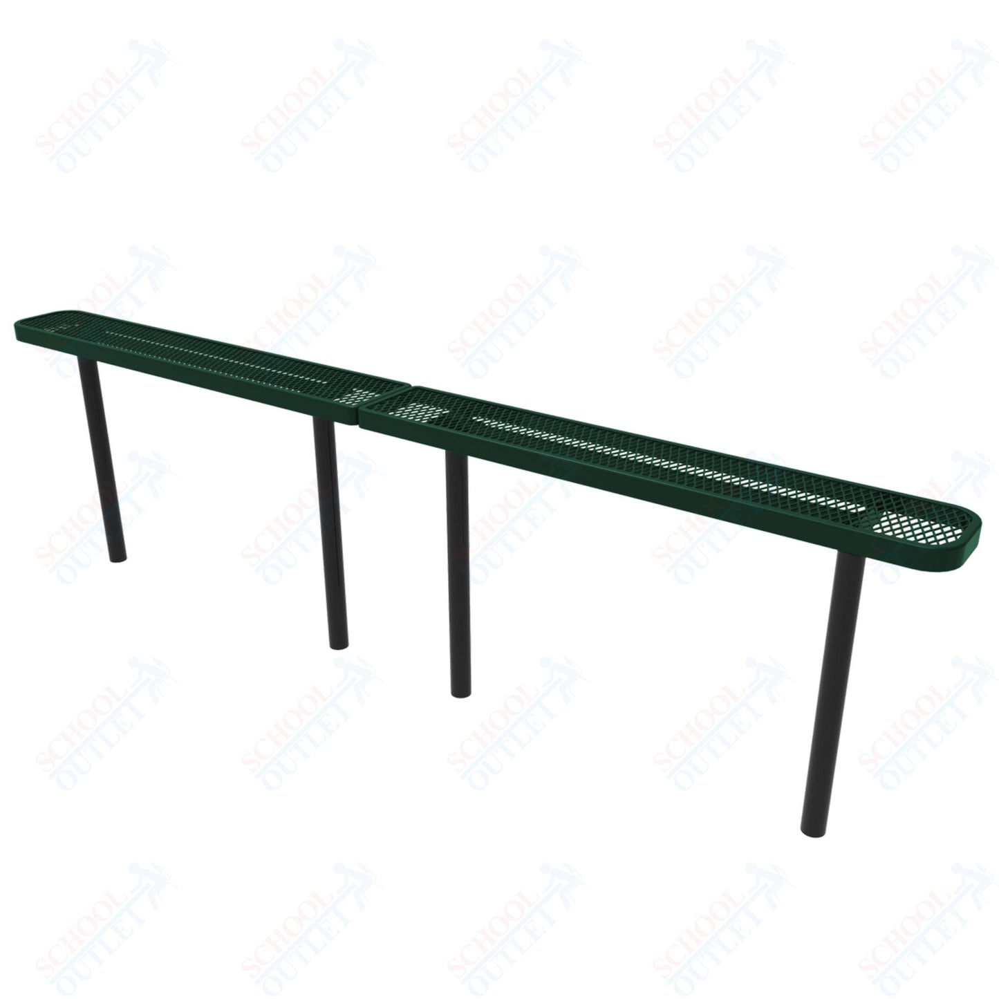 MyTcoat - Standard Outdoor Bench with Back - Inground Mount 15' L (MYT - BRT15 - 22) - SchoolOutlet