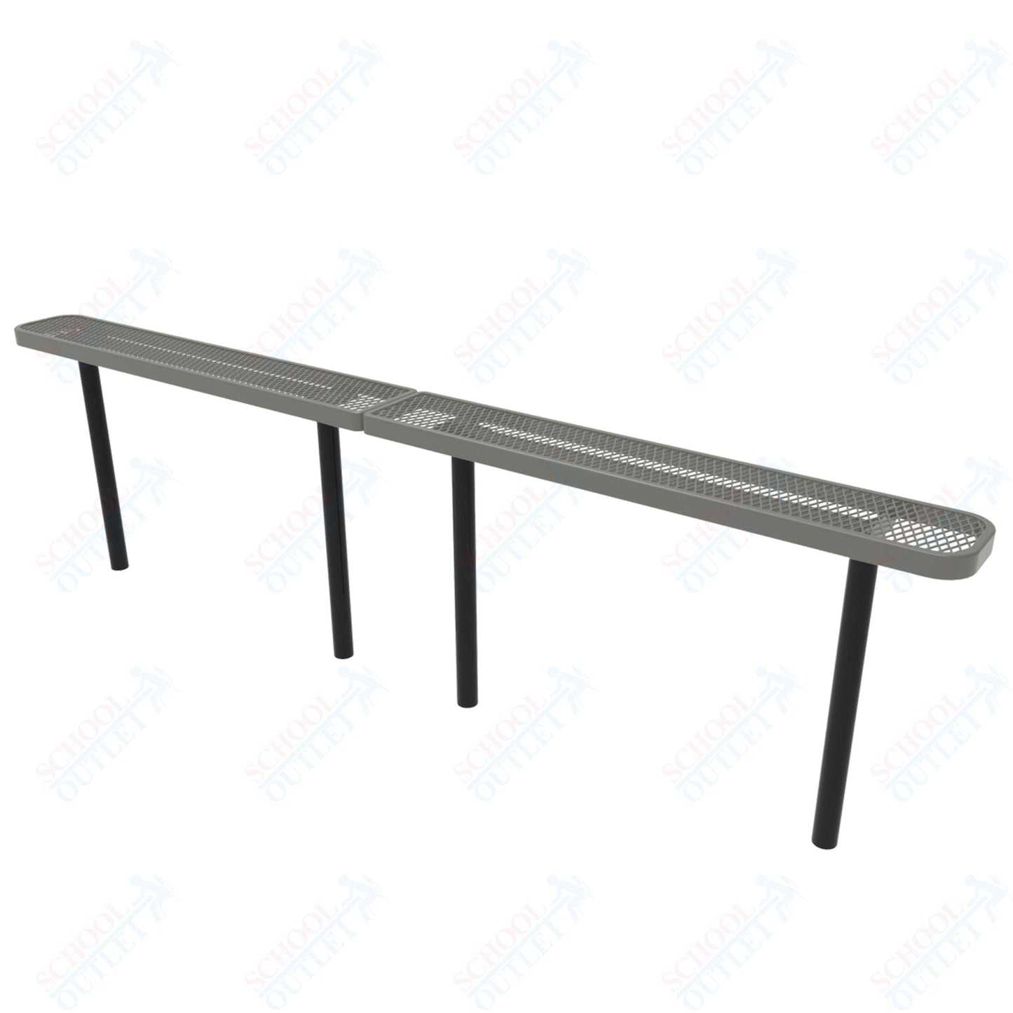 MyTcoat - Standard Outdoor Bench with Back - Inground Mount 15' L (MYT - BRT15 - 22) - SchoolOutlet