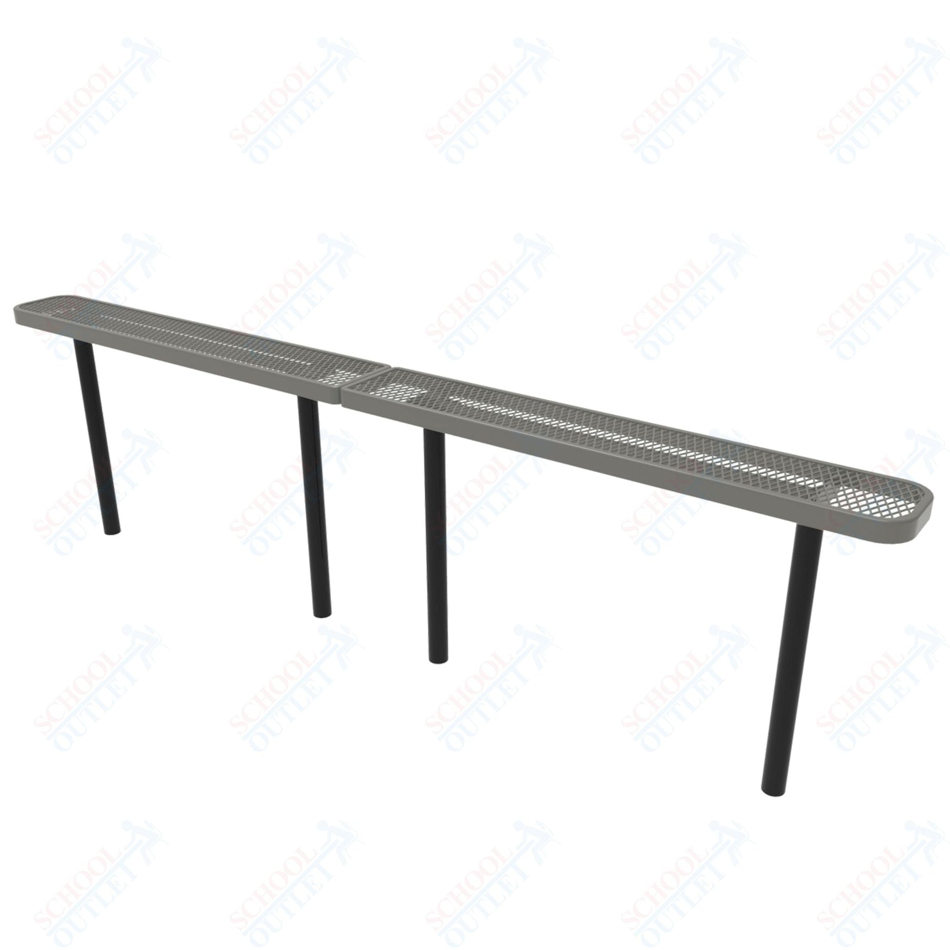 MyTcoat - Standard Outdoor Bench with Back - Inground Mount 15' L (MYT - BRT15 - 22) - SchoolOutlet