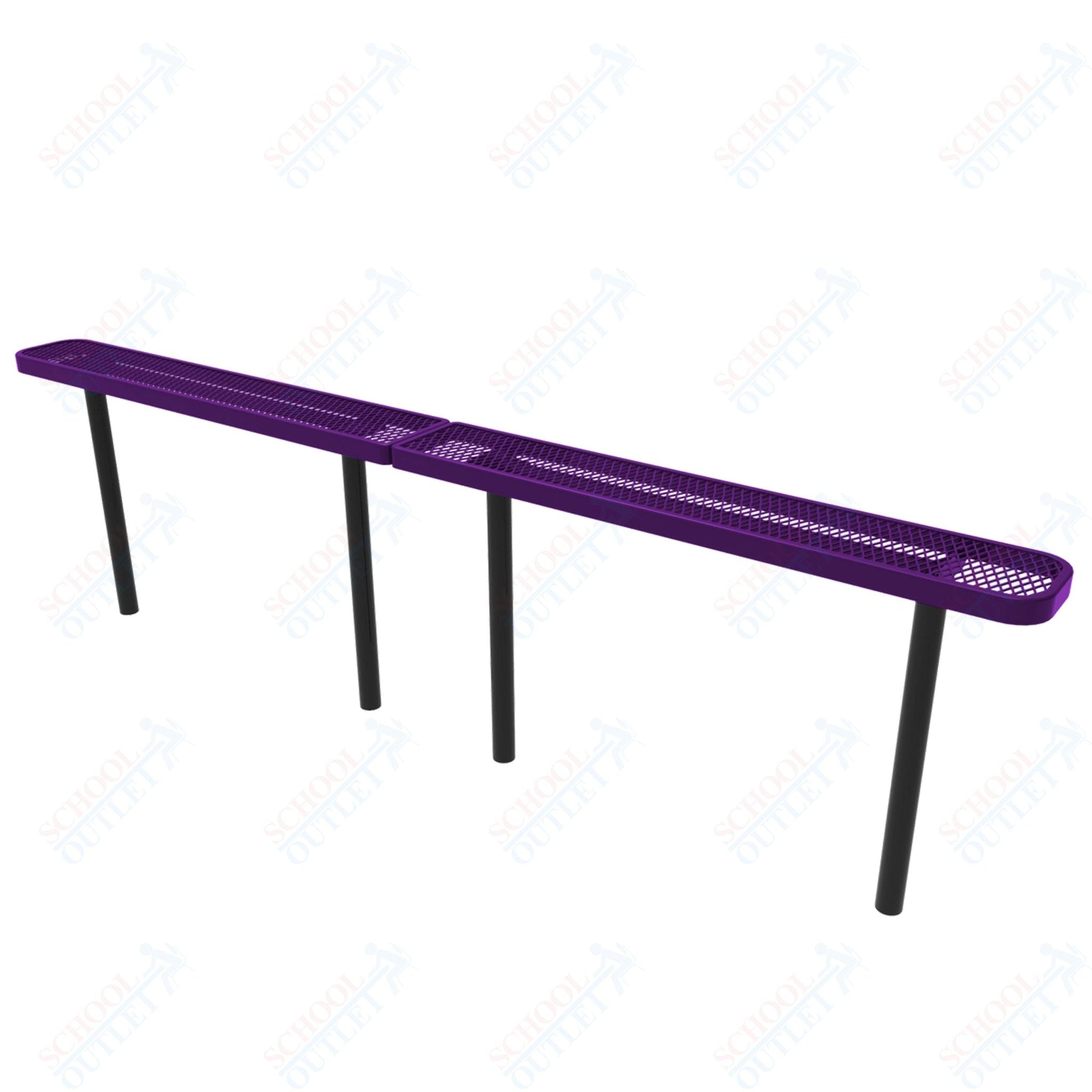 MyTcoat - Standard Outdoor Bench with Back - Inground Mount 15' L (MYT - BRT15 - 22) - SchoolOutlet