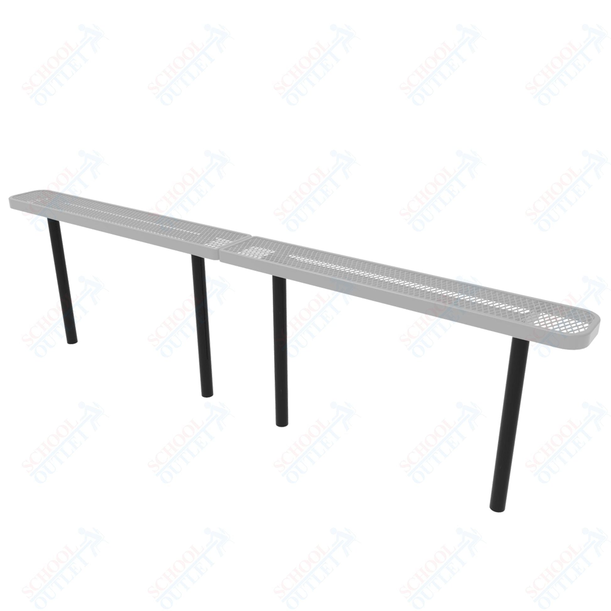 MyTcoat - Standard Outdoor Bench with Back - Inground Mount 15' L (MYT - BRT15 - 22) - SchoolOutlet