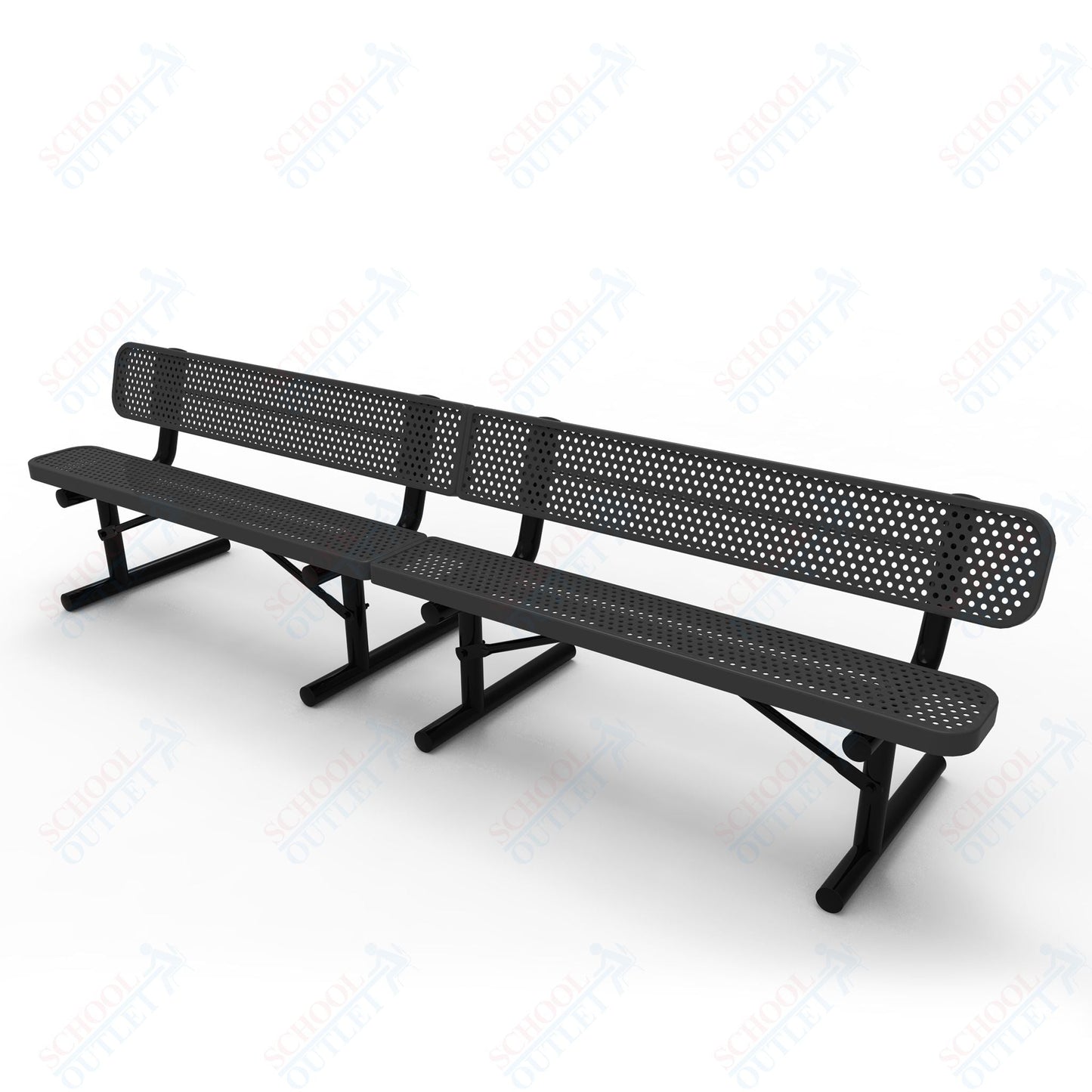 MyTcoat - Standard Portable Outdoor Bench with Back 15' L (MYT - BRT15 - 18) - SchoolOutlet