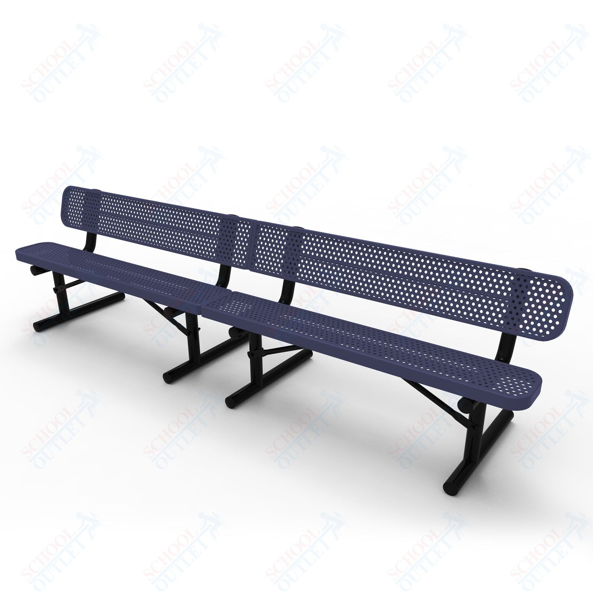 MyTcoat - Standard Portable Outdoor Bench with Back 15' L (MYT - BRT15 - 18) - SchoolOutlet