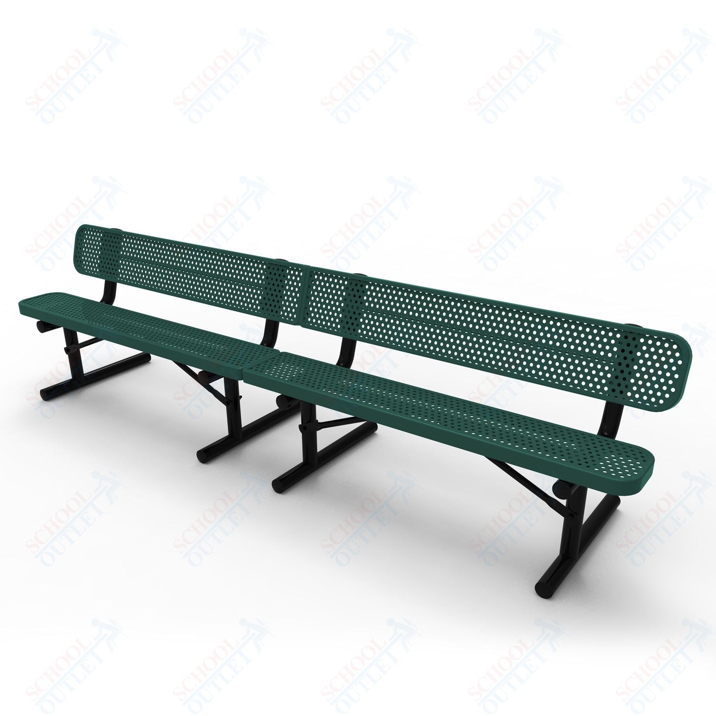 MyTcoat - Standard Portable Outdoor Bench with Back 15' L (MYT - BRT15 - 18) - SchoolOutlet