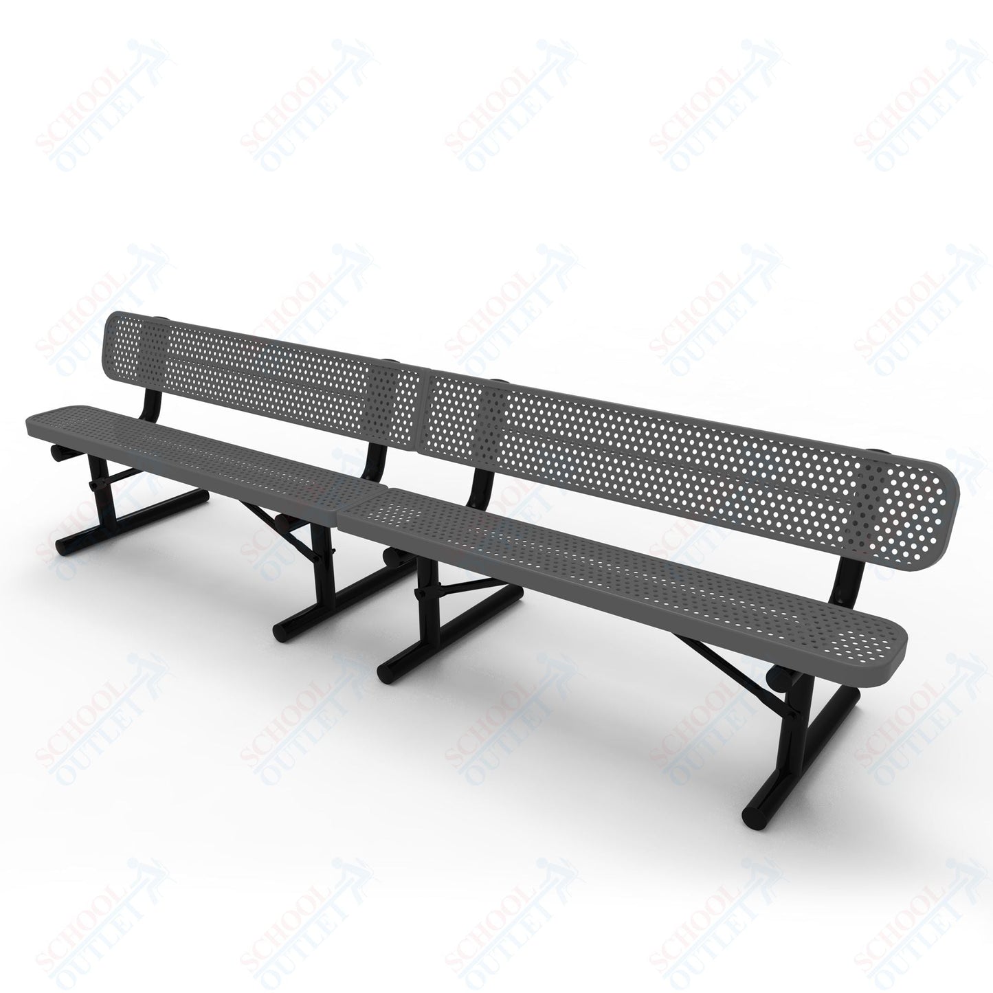 MyTcoat - Standard Portable Outdoor Bench with Back 15' L (MYT - BRT15 - 18) - SchoolOutlet