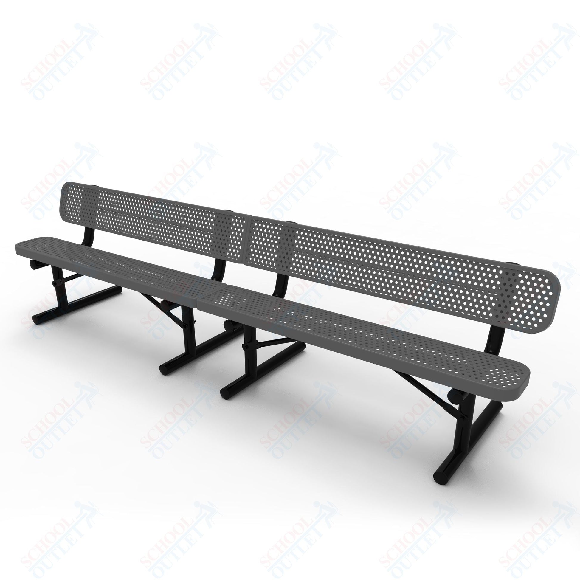 MyTcoat - Standard Portable Outdoor Bench with Back 15' L (MYT - BRT15 - 18) - SchoolOutlet