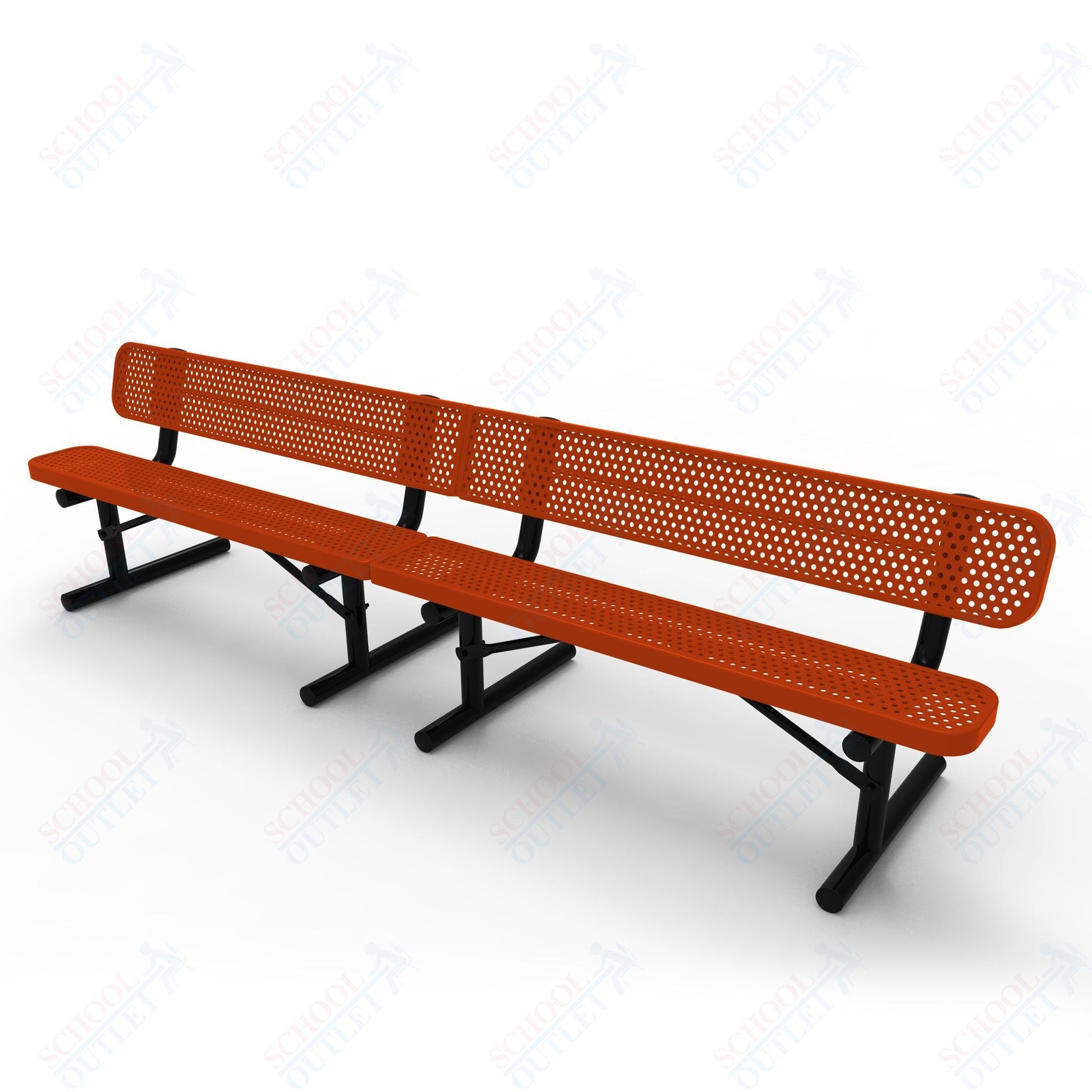 MyTcoat - Standard Portable Outdoor Bench with Back 15' L (MYT - BRT15 - 18) - SchoolOutlet