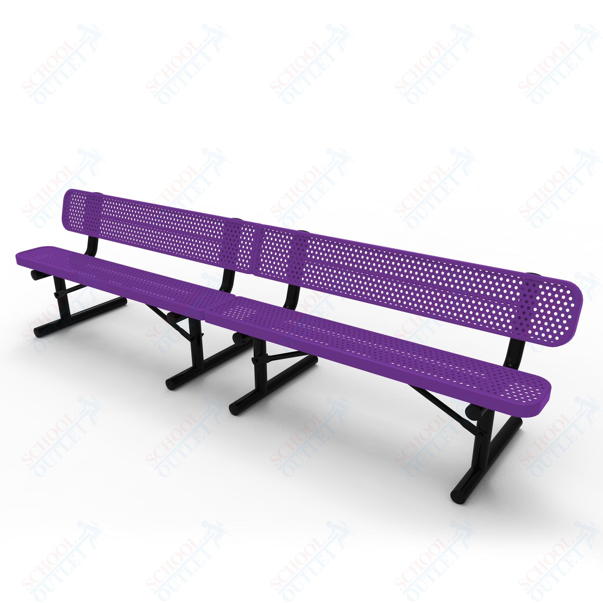 MyTcoat - Standard Portable Outdoor Bench with Back 15' L (MYT - BRT15 - 18) - SchoolOutlet