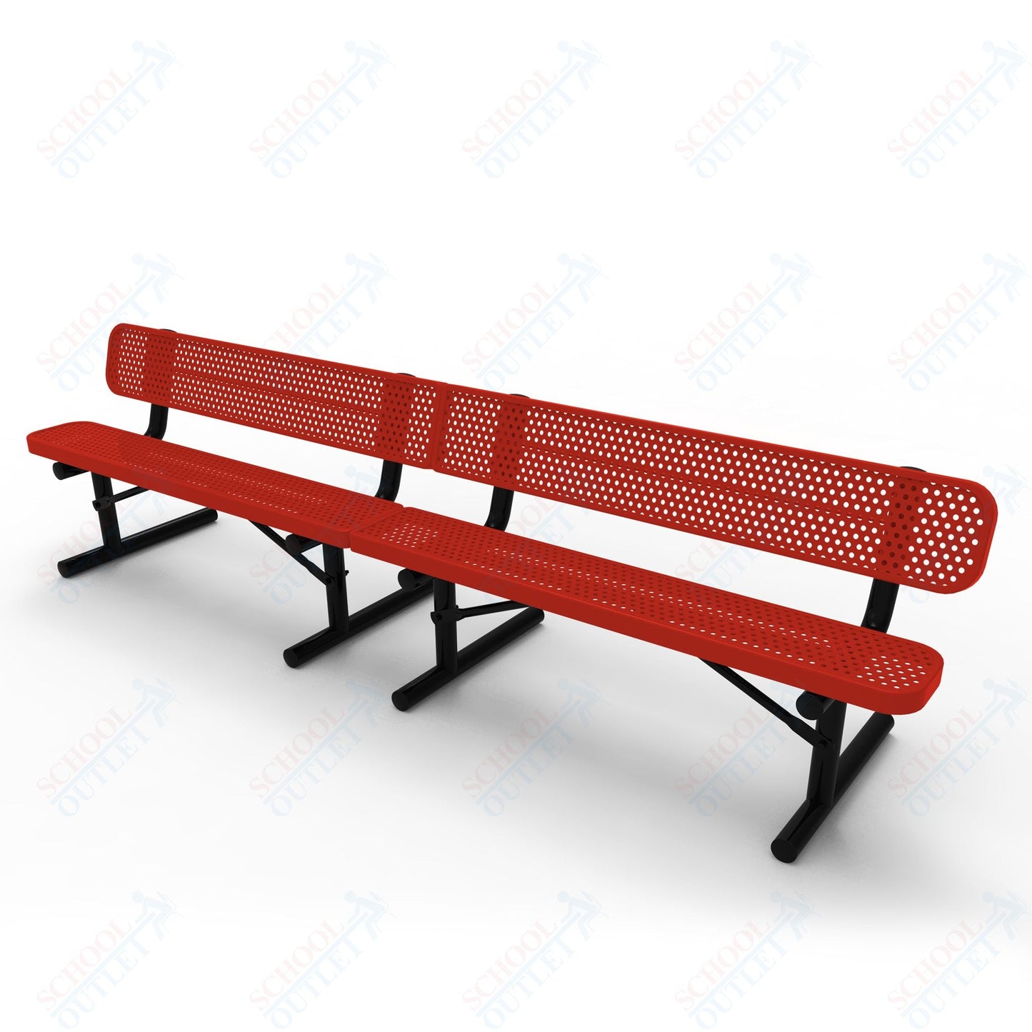 MyTcoat - Standard Portable Outdoor Bench with Back 15' L (MYT - BRT15 - 18) - SchoolOutlet
