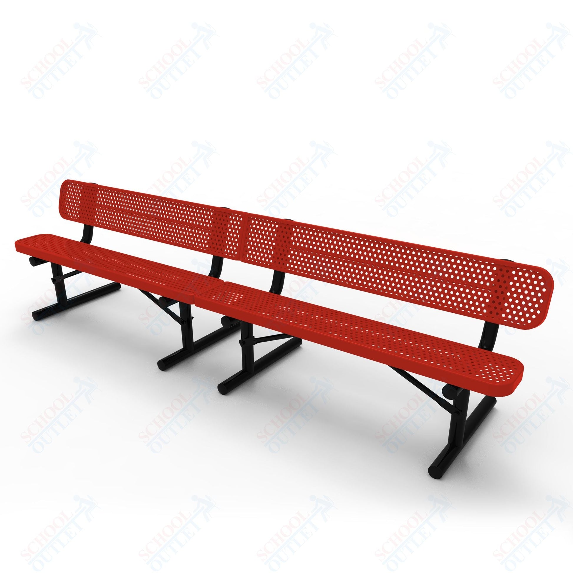 MyTcoat - Standard Portable Outdoor Bench with Back 15' L (MYT - BRT15 - 18) - SchoolOutlet