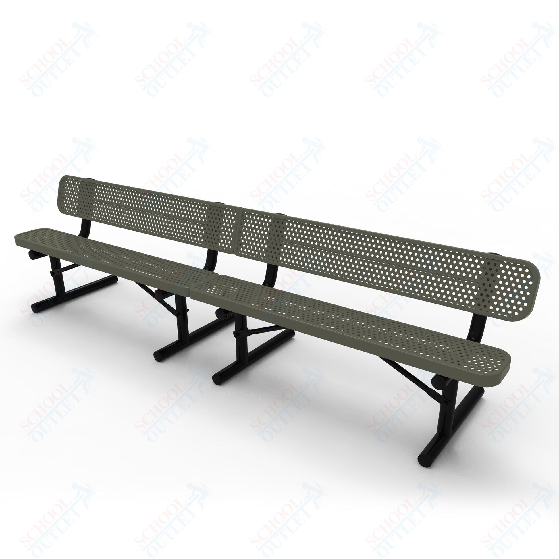 MyTcoat - Standard Portable Outdoor Bench with Back 15' L (MYT - BRT15 - 18) - SchoolOutlet