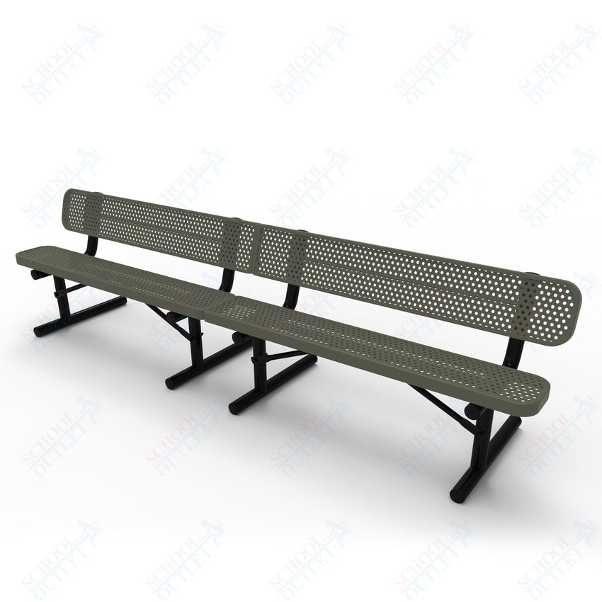 MyTcoat - Standard Portable Outdoor Bench with Back 15' L (MYT - BRT15 - 18) - SchoolOutlet