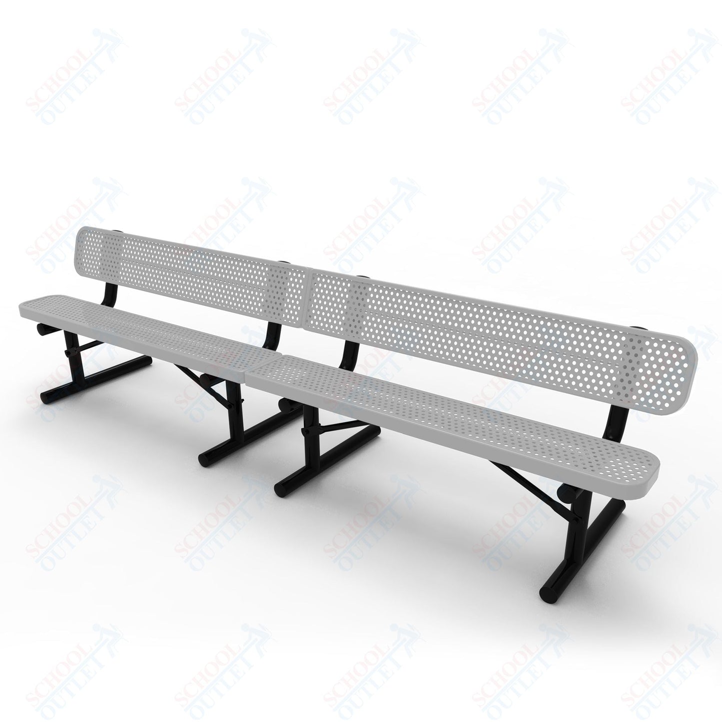 MyTcoat - Standard Portable Outdoor Bench with Back 15' L (MYT - BRT15 - 18) - SchoolOutlet
