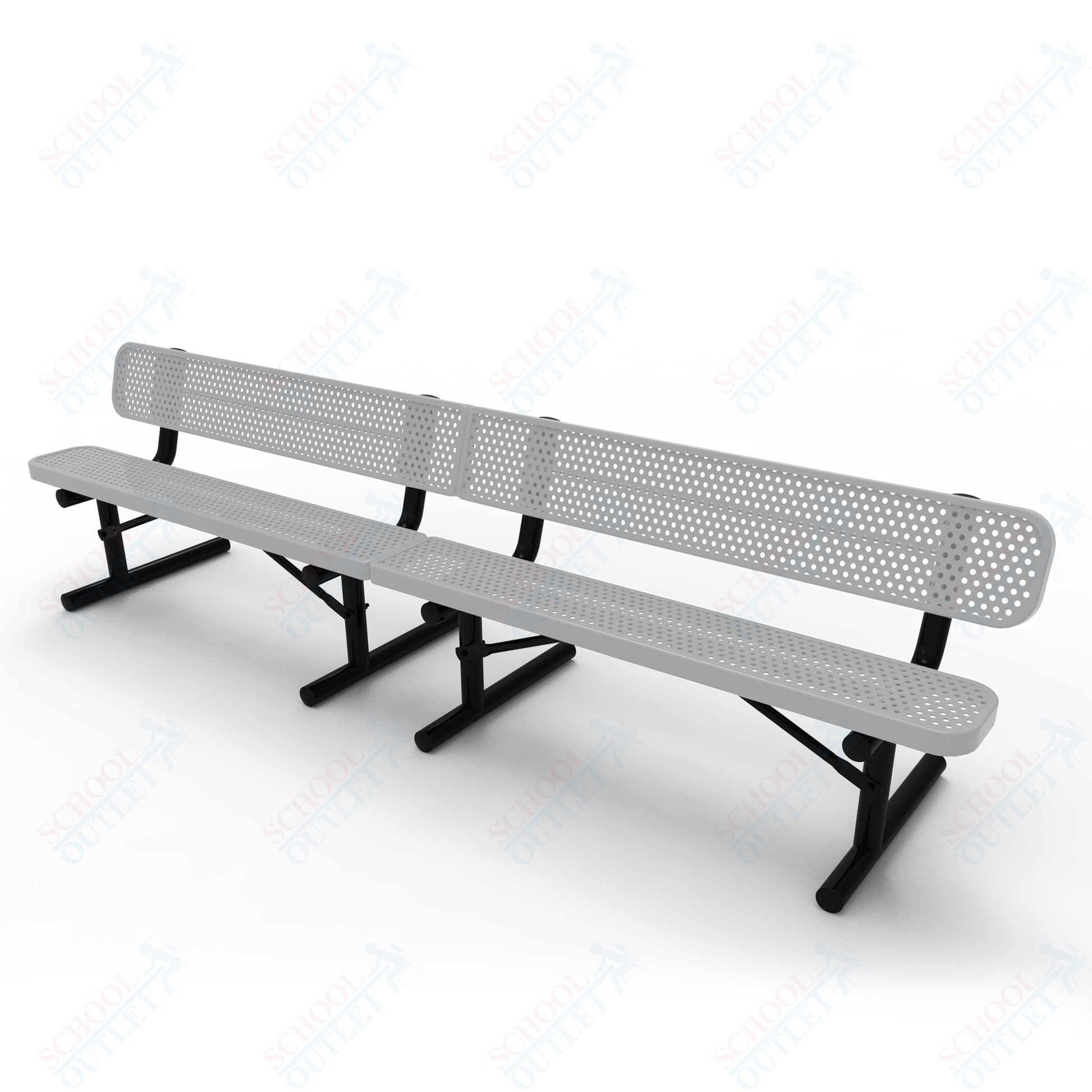 MyTcoat - Standard Portable Outdoor Bench with Back 15' L (MYT - BRT15 - 18) - SchoolOutlet