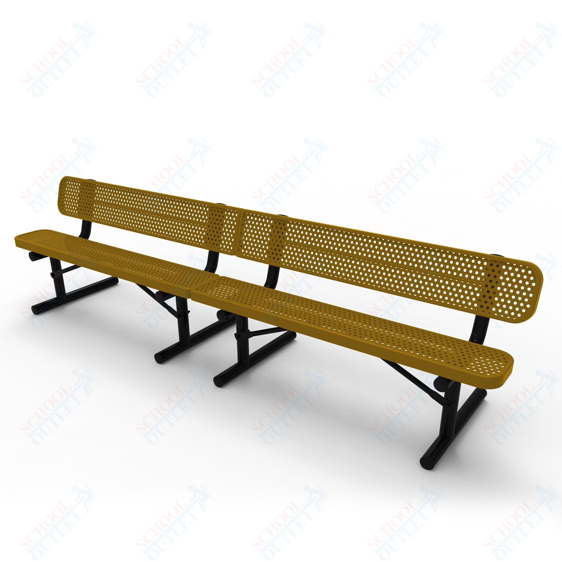 MyTcoat - Standard Portable Outdoor Bench with Back 15' L (MYT - BRT15 - 18) - SchoolOutlet