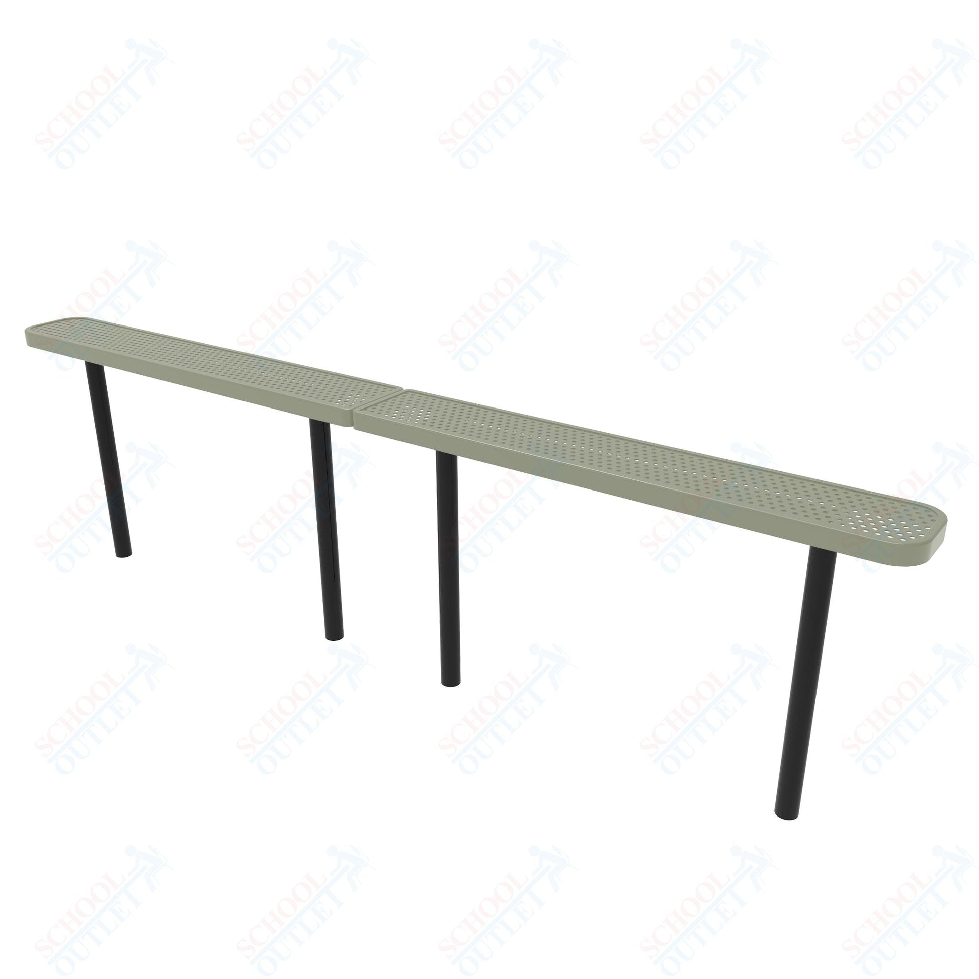 MyTcoat - Standard Outdoor Bench with Back - Inground Mount 15' L (MYT - BRT15 - 22) - SchoolOutlet