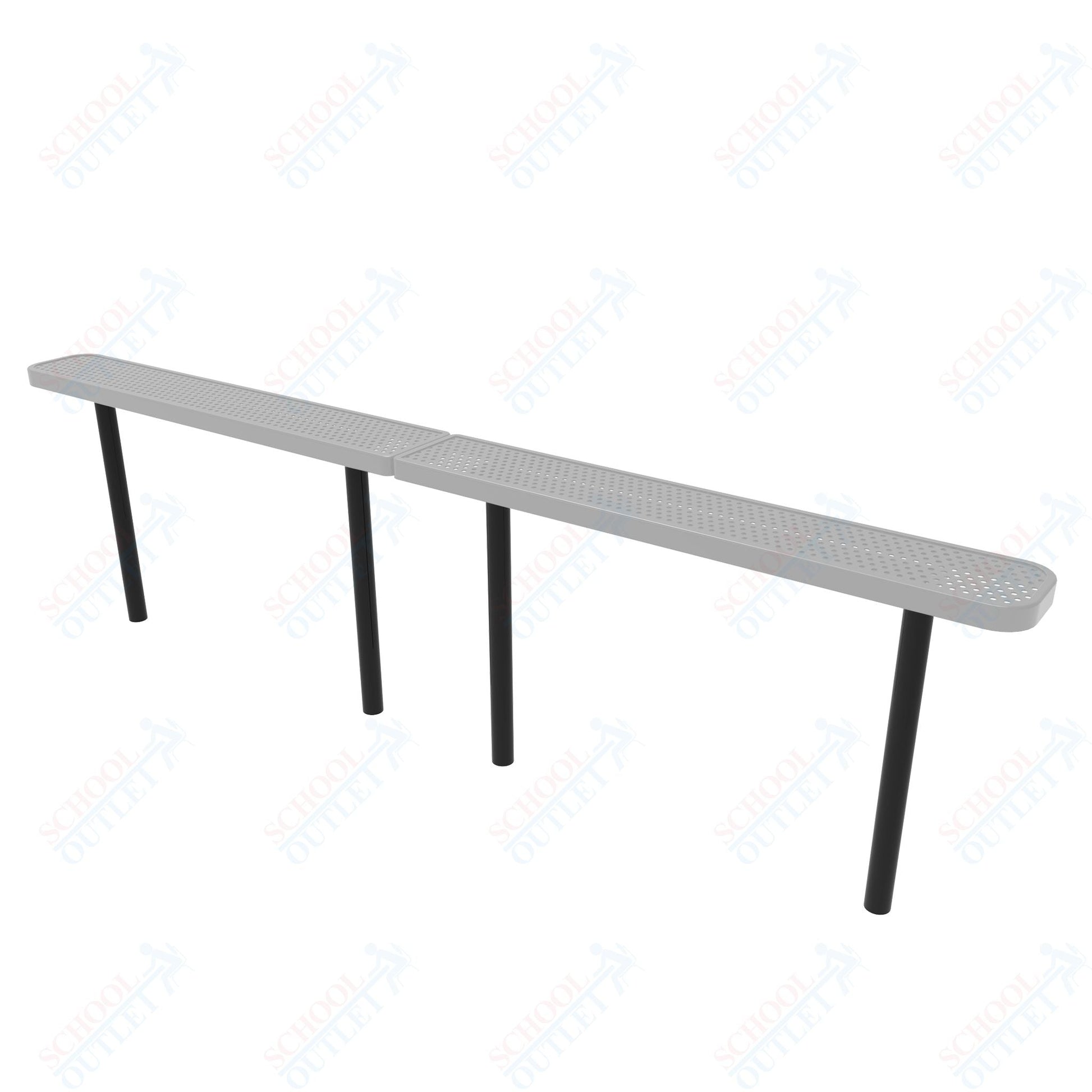MyTcoat - Standard Outdoor Bench with Back - Inground Mount 15' L (MYT - BRT15 - 22) - SchoolOutlet
