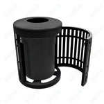 MyTcoat - 32 Gallon Downtown Portable Outdoor Trash Receptacle with Flattop and Side Opening 27