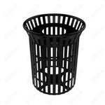 MyTcoat - 32 Gallon Skyline Trash Receptacle with Flared Top - Flattop and Liner - Strap Metal 30