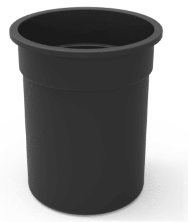 MyTcoat - 32 Gallon Skyline Trash Receptacle with Flared Top - Ash Bonnet Top and Liner - Strap Metal 30" Diameter x 35.25" H (MYT - RSL32 - 00 - 003) - SchoolOutlet