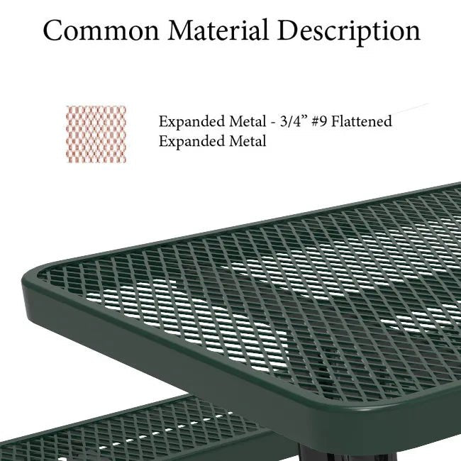 MyTcoat MYT-TOR46-012 46″ Octagon Portable Picnic Table with Rolled Edges, 2 Seat and ADA Accessible (80"W x 62"D x 30"H) - SchoolOutlet