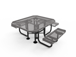 MyTcoat MYT-TOR46 46″ Octagon Portable Picnic Table with Rolled Edges, 3 Seat and ADA Accessible (80"W x 71"D x 30"H)