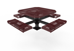 MyTcoat MYT-TOR46-13 46″ Octagon Pedestal Picnic Table with Rolled Seats and Surface Mount (80.5"W x 80.5"D x 30"H)