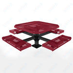 MyTcoat MYT - TOR46 - 13 46″ Octagon Pedestal Picnic Table with Rolled Seats and Surface Mount (80.5