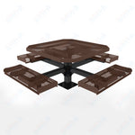 MyTcoat MYT - TOR46 - 13 46″ Octagon Pedestal Picnic Table with Rolled Seats and Surface Mount (80.5