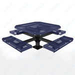MyTcoat MYT - TOR46 - 13 46″ Octagon Pedestal Picnic Table with Rolled Seats and Surface Mount (80.5