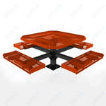 MyTcoat MYT - TOR46 - 13 46″ Octagon Pedestal Picnic Table with Rolled Seats and Surface Mount (80.5