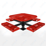 MyTcoat MYT - TOR46 - 13 46″ Octagon Pedestal Picnic Table with Rolled Seats and Surface Mount (80.5