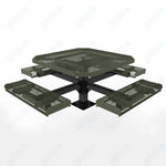 MyTcoat MYT - TOR46 - 13 46″ Octagon Pedestal Picnic Table with Rolled Seats and Surface Mount (80.5