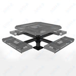 MyTcoat MYT - TOR46 - 13 46″ Octagon Pedestal Picnic Table with Rolled Seats and Surface Mount (80.5