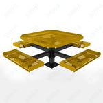 MyTcoat MYT - TOR46 - 13 46″ Octagon Pedestal Picnic Table with Rolled Seats and Surface Mount (80.5