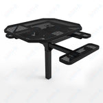 MyTcoat MYT - TOR46 - 14 - 013 46″ Octagon Pedestal Picnic Table with Rolled Seats and Inground Mount, 3 Seat and ADA Accessible (80.5