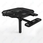 MyTcoat MYT - TOR46 - 14 - 013 46″ Octagon Pedestal Picnic Table with Rolled Seats and Inground Mount, 3 Seat and ADA Accessible (80.5