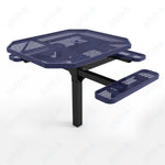 MyTcoat MYT - TOR46 - 14 - 013 46″ Octagon Pedestal Picnic Table with Rolled Seats and Inground Mount, 3 Seat and ADA Accessible (80.5