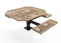 MyTcoat MYT-TOR46-15-013 46″ Octagon Pedestal Picnic Table with Rolled Seats and Surface Mount, 3 Seat and ADA Accessible (80.5"W x 71.2"D x 30"H)
