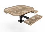 MyTcoat MYT-TOR46-15-013 46″ Octagon Pedestal Picnic Table with Rolled Seats and Surface Mount, 3 Seat and ADA Accessible (80.5